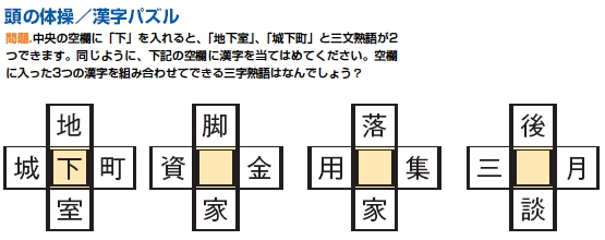 分譲マンションフリーペーパー カンリ 漢字パズル解答